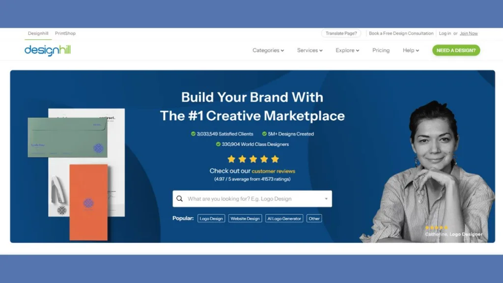 Designhill helps connect freelance designers with businesses.