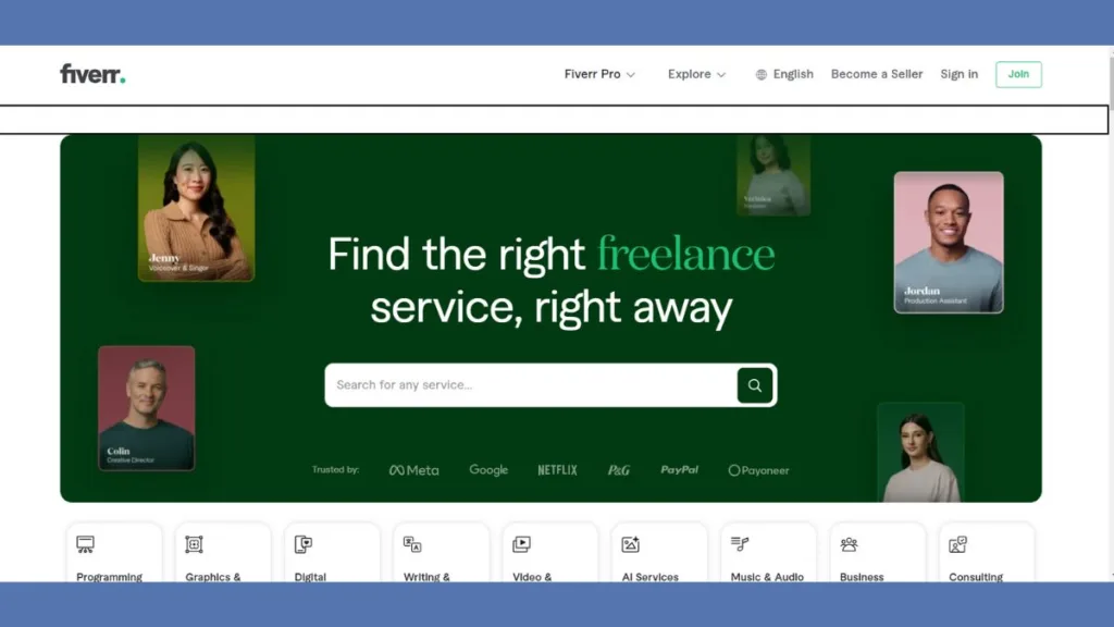 Fiverr: A popular platform for creative freelancers