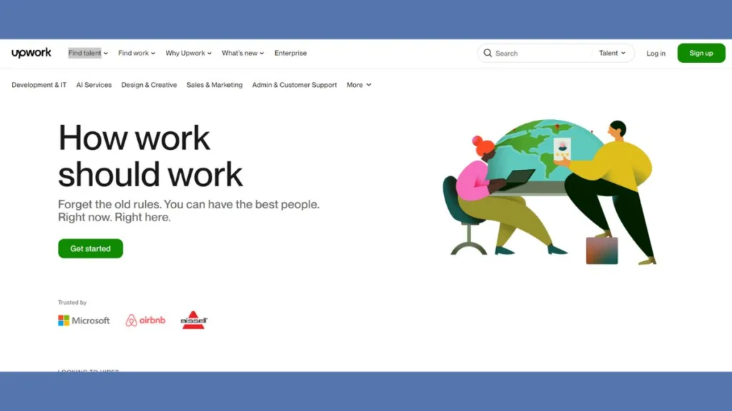 Upwork connects freelancers with clients across various industries