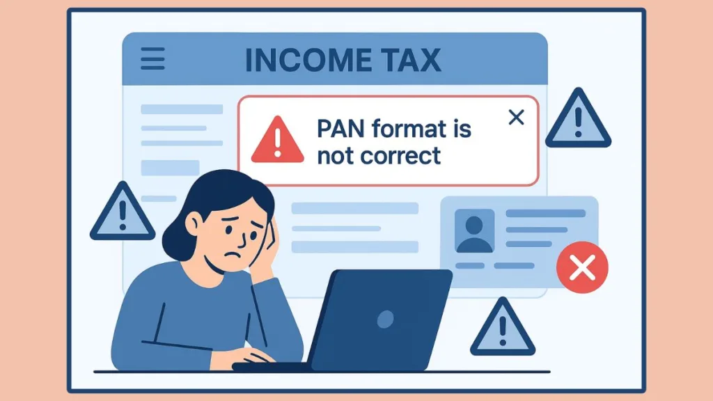 Pan Format is Not Correct in Income Tax Portal