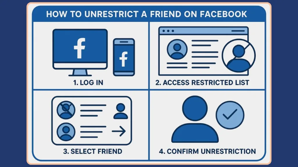 Steps to Unrestrict Someone on Facebook