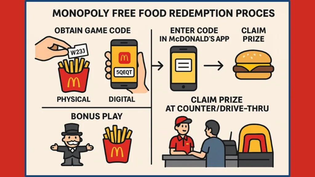 How to Redeem McDonald’s Monopoly Free Food