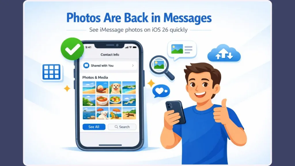 View Pictures In Messages App iPhone iOS 26