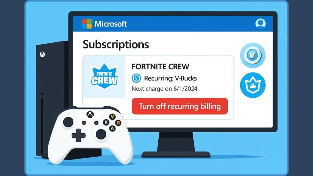 Where to Find the Fortnite Crew Subscription on Xbox Settings