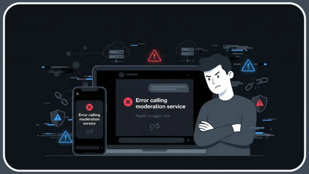 Grok “error calling moderation service” Meaning