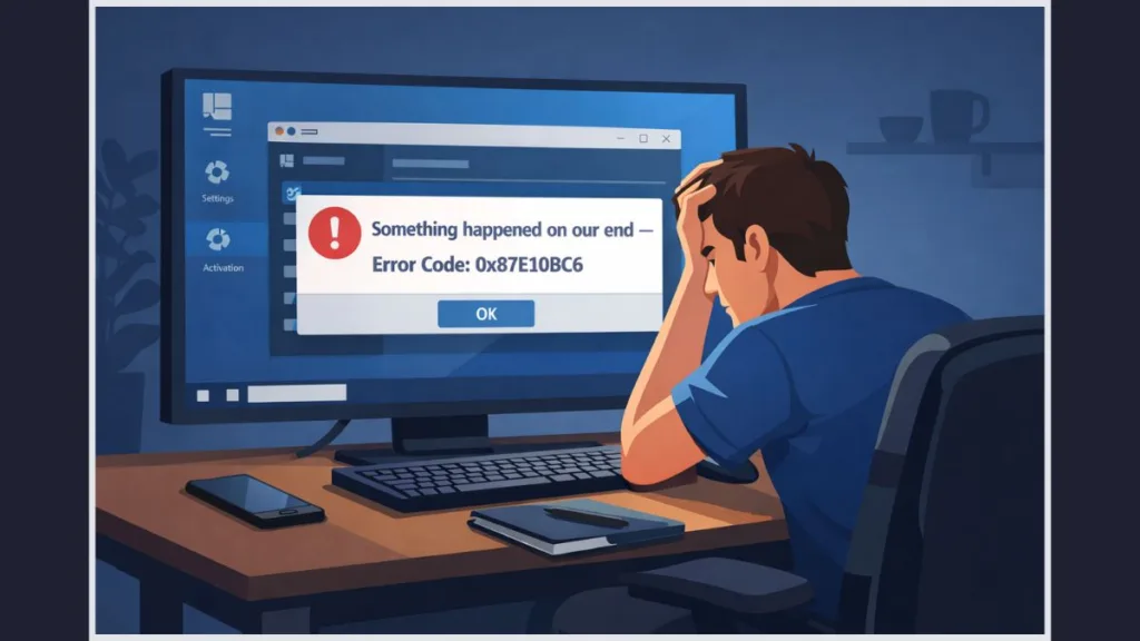 Something Happened on Our End Error 0x87E10BC6