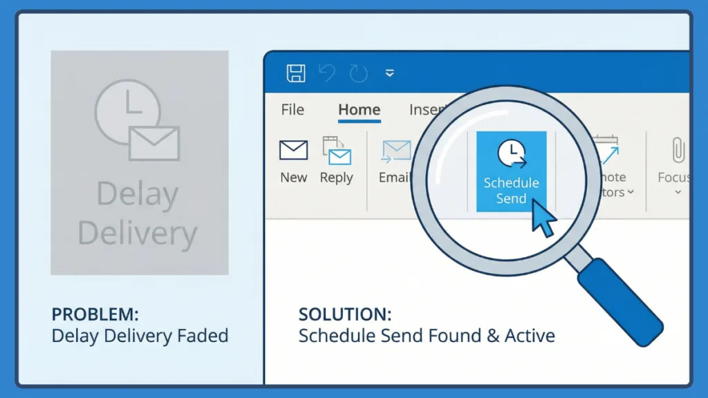 Outlook Schedule Send Missing