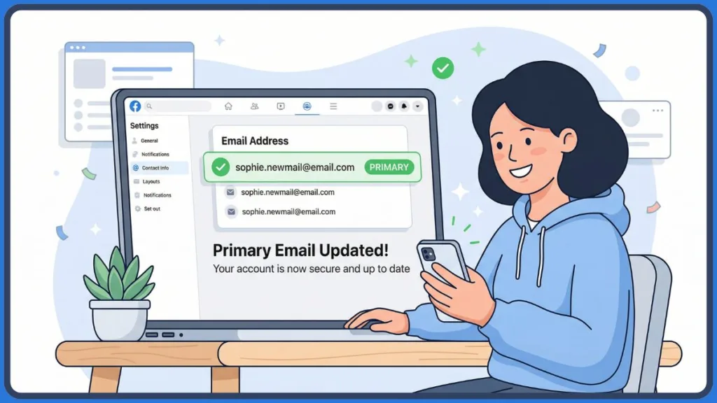Primary Email Updated Successfully
