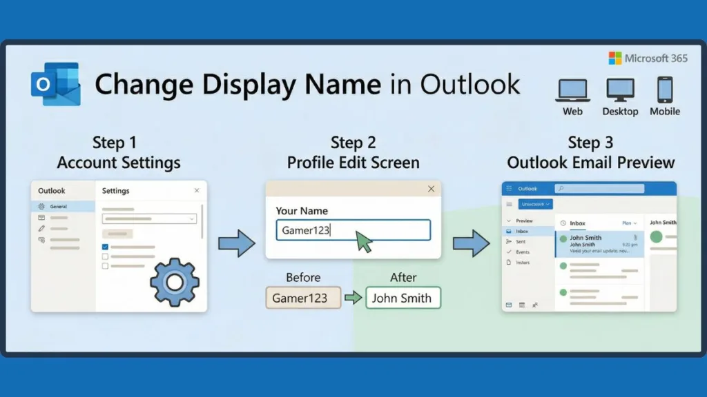 Quick Steps To Change Outlook Display Name