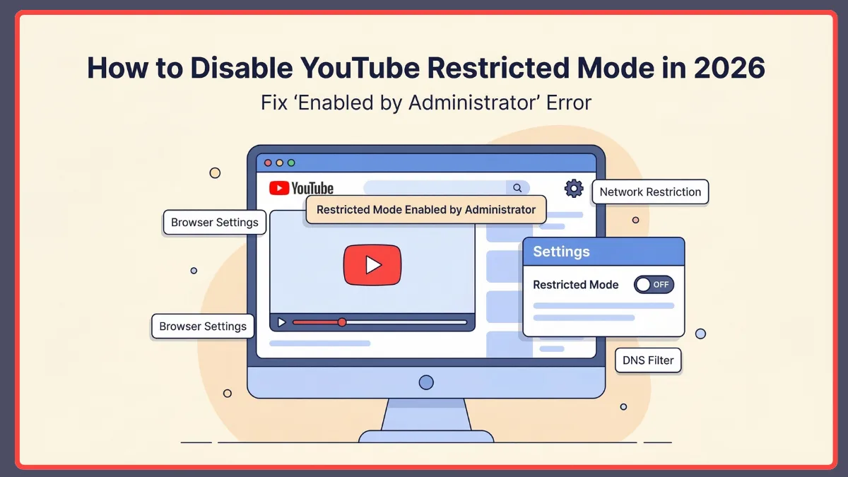 How to Fix Restricted Mode Enabled by Administrator on YouTube in 2026 ...