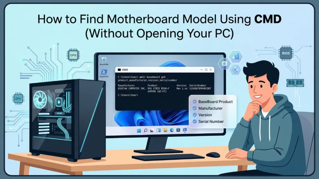 How To Find Motherboard Model CMD