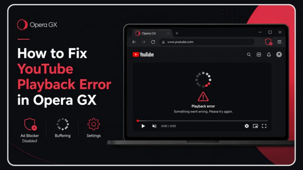 Opera GX YouTube Playback Error