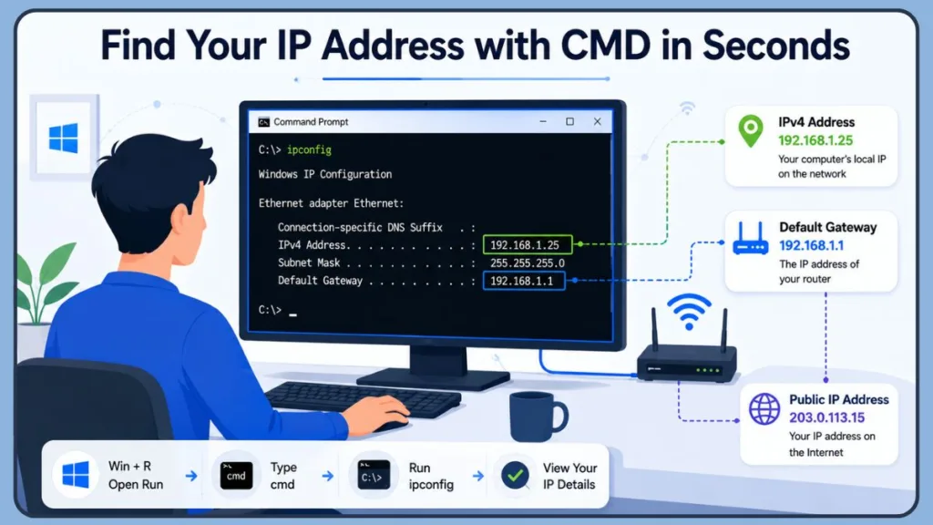 Find your IP address with CMD