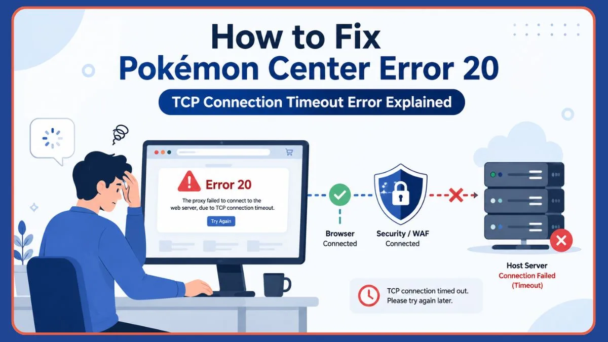 How to Fix Pokémon Center Error 20 (TCP Connection Timeout Error) - Izoate