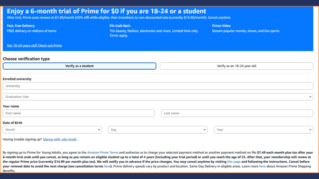 Prime for Young Adults