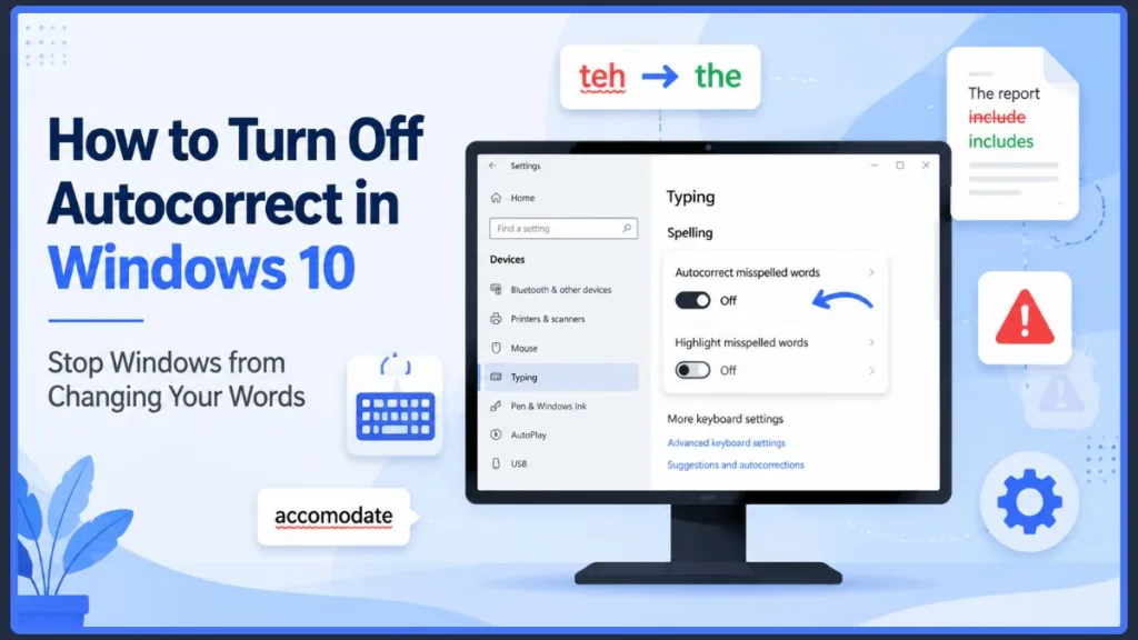 Disable Windows 10 Autocorrect