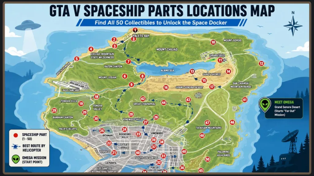 GTA V Spaceship Parts Map