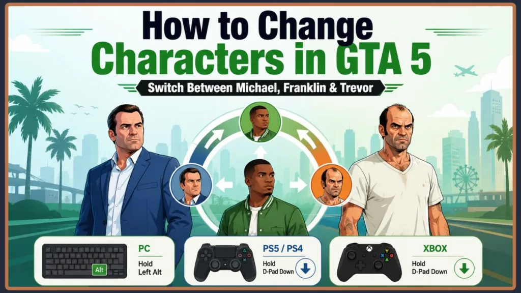 How To Switch Characters In Grand Theft Auto 5