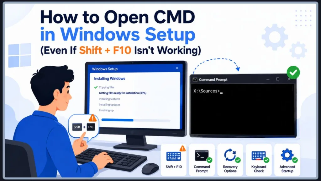 Open CMD in Windows Setup