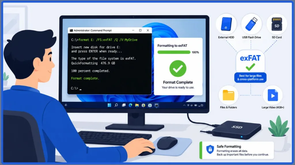 Step-by-Step exFAT Formatting in Windows 11 & 10