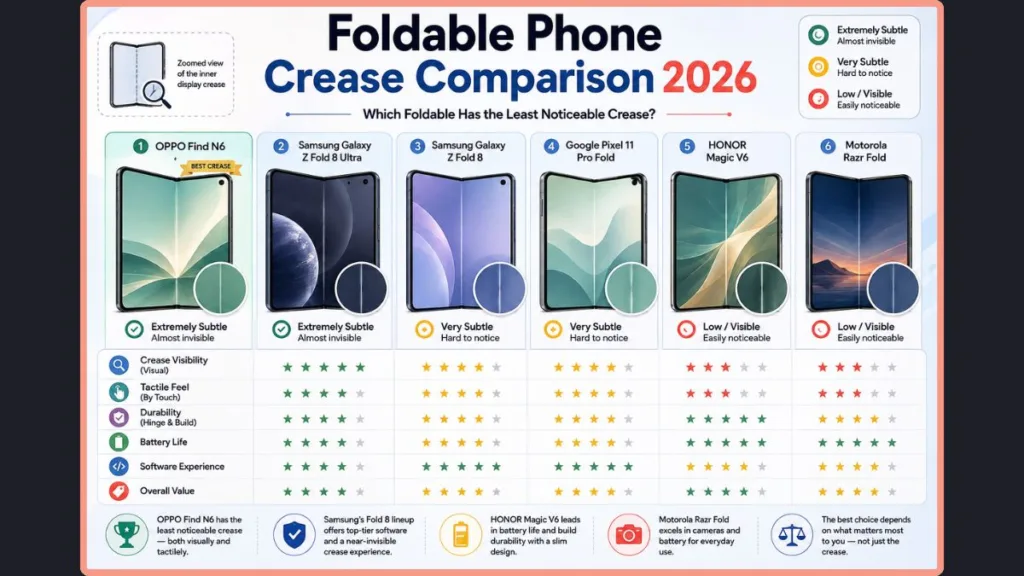 Foldable Phone Crease Comparison 2026