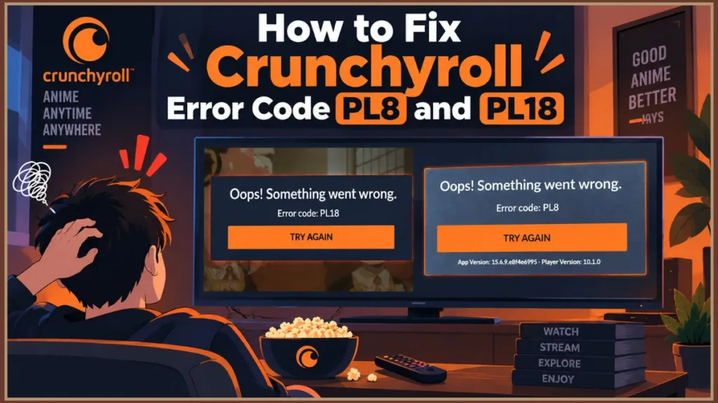 Crunchyroll Errors PL8 and PL18