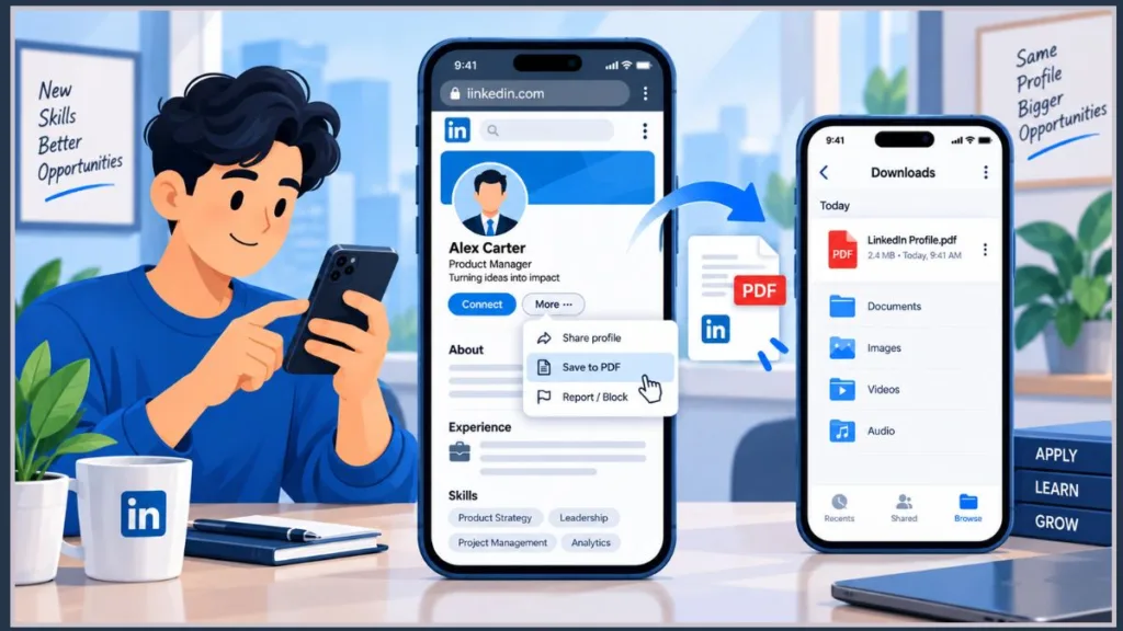 Saving LinkedIn Profile as PDF