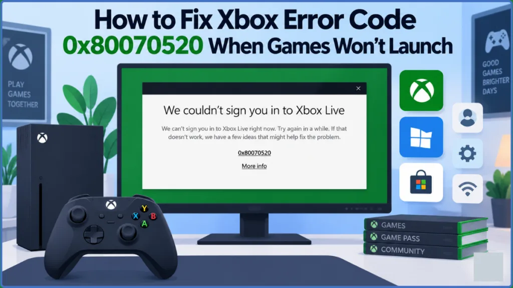 Xbox Error Code 0x80070520 Fix