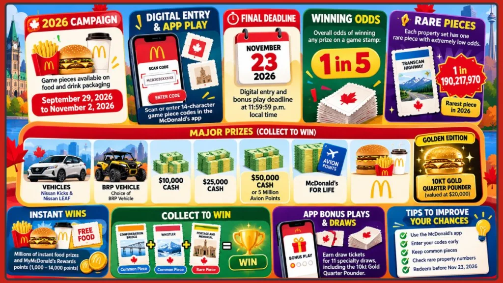 McDonald’s Monopoly 2026 Canada Features
