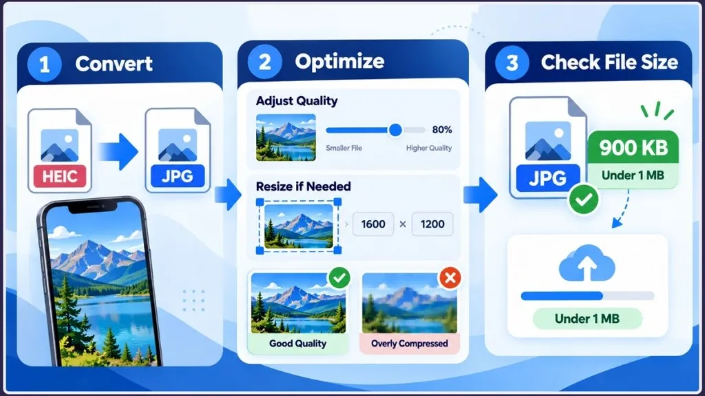 Reduce HEIC file size under 1 MB